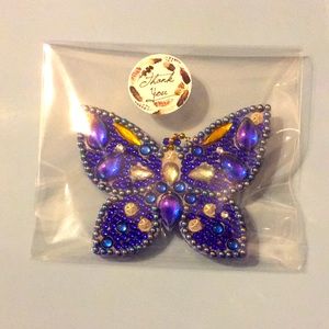 Handmade rhinestone double sided key holder or purse zipper accent